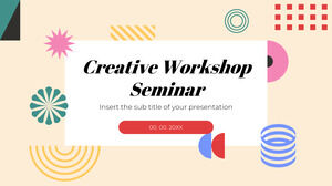 Modello di presentazione gratuito del seminario del laboratorio creativo: tema di diapositive di Google e modello di PowerPoint