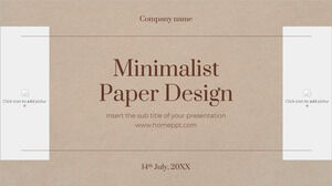 Minimalistisches Papierdesign Kostenlose Präsentationsvorlage – Google Slides-Design und PowerPoint-Vorlage