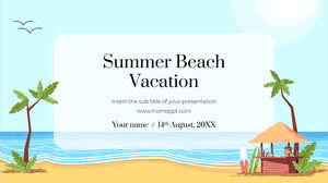 قالب عرض تقديمي مجاني في Summer Beach Vacation - سمة Google Slides و PowerPoint Template