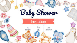Kostenlose Präsentationsvorlage für Babyparty-Einladung – Google Slides-Design und PowerPoint-Vorlage