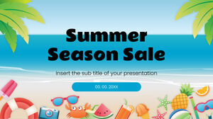 Бесплатный шаблон презентации Summer Season Sale – тема Google Slides и шаблон PowerPoint