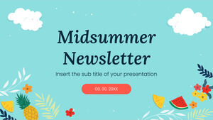Bezpłatna prezentacja szablonu biuletynu Midsummer — motyw prezentacji Google i szablon programu PowerPoint