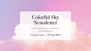 Colorful Sky Newsletter Kostenlose Präsentationsvorlage – Google Slides-Design und PowerPoint-Vorlage