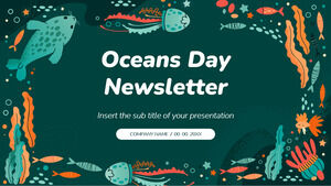 Modelo de apresentação gratuita de boletim informativo do Dia Mundial dos Oceanos – Tema do Google Slides e modelo de PowerPoint