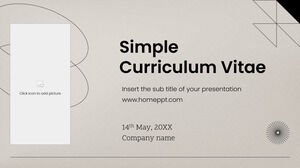 Einfaches Curriculum Vitae Design Kostenlose Präsentationsvorlage – Google Slides-Design und PowerPoint-Vorlage