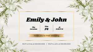 Цветочный свадебный пригласительный билет Бесплатный шаблон презентации – тема Google Slides и шаблон PowerPoint