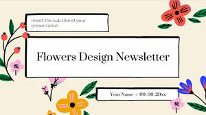 花卉設計時事通訊免費演示模板 - Google 幻燈片主題和 PowerPoint 模板