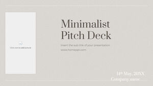 Minimalistyczny darmowy szablon prezentacji Pitch Deck — motyw prezentacji Google i szablon programu PowerPoint
