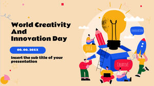 Szablon bezpłatnej prezentacji Światowego Dnia Kreatywności i Innowacji – motyw Prezentacji Google i szablon programu PowerPoint