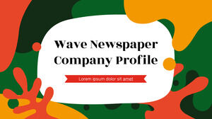 Modello di presentazione gratuito per il profilo aziendale di Wave Newspaper - Tema di diapositive di Google e modello di PowerPoint