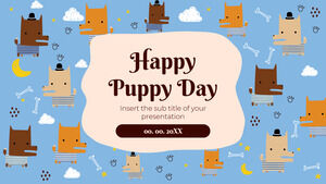 قالب عرض تقديمي مجاني Happy Puppy Day - سمة Google Slides و PowerPoint Template