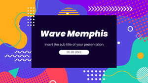Google Slaytlar teması ve PowerPoint Şablonu için Wave Memphis Ücretsiz Sunum Tasarımı
