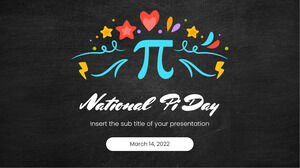 Design gratuit de prezentare pentru Ziua Națională a Pi pentru tema Google Slides și șablon PowerPoint