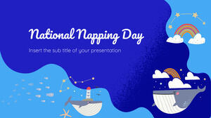 Google 슬라이드 테마 및 파워포인트 템플릿을 위한 국립 낮잠의 날 무료 프레젠테이션 디자인