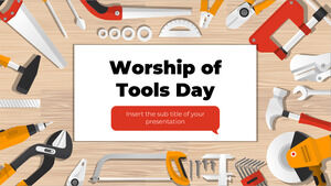 Google 슬라이드 테마 및 파워포인트 템플릿을 위한 도구의 날 무료 프레젠테이션 디자인 숭배