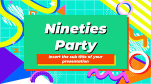 GoogleスライドのテーマとPowerPointのテンプレートのための90年代パーティー無料プレゼンテーションデザイン
