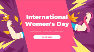 تصميم عرض تقديمي مجاني ليوم المرأة العالمي لموضوع شرائح غوغل ونموذج بوربوينت