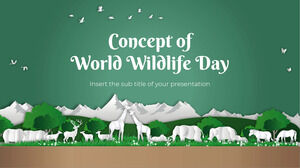 Concetto di progettazione di presentazioni gratuite per la Giornata mondiale della fauna selvatica per il tema di Presentazioni Google e il modello PowerPoint