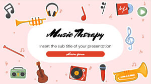 Conception de présentation gratuite de musicothérapie pour le thème Google Slides et le modèle PowerPoint
