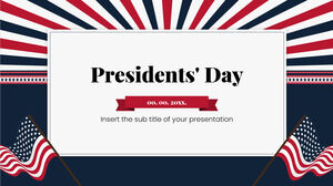 Conception de présentation gratuite de la journée des présidents pour le thème Google Slides et le modèle PowerPoint