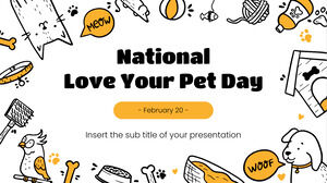 Google Slaytlar teması ve PowerPoint Şablonu için Evcil Hayvanınızı Sevin Günü Ücretsiz Sunum Tasarımı
