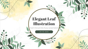 Google Slaytlar teması ve PowerPoint Şablonu için Elegant Leaf İllüstrasyon Ücretsiz Sunum Tasarımı
