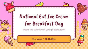 National Eat Ice Cream for Day Breakfast Design gratuit de prezentare pentru tema Google Slides și șablon PowerPoint