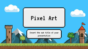 Biuletyn Pixel Art Bezpłatny projekt prezentacji dla motywu Prezentacji Google i szablonu PowerPoint