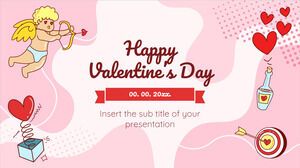 Design di presentazione gratuito per San Valentino per il tema Presentazioni Google e modello PowerPoint