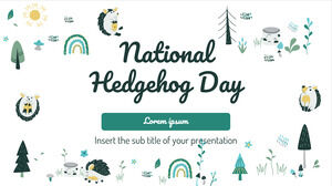 Google 슬라이드 테마 및 파워포인트 템플릿용 National Hedgehog Day 무료 프레젠테이션 디자인