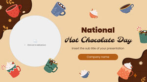 Design di presentazione gratuito per la Giornata nazionale della cioccolata calda per il tema Presentazioni Google e modello PowerPoint