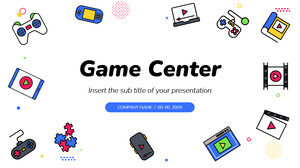 Diseño de presentación gratuito de Game Center para el tema de Google Slides y la plantilla de PowerPoint