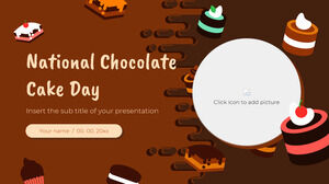 Google Slaytlar teması ve PowerPoint Şablonu için Ulusal Çikolatalı Kek Günü Ücretsiz Sunum Tasarımı