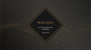 Google スライドのテーマと PowerPoint テンプレートのブラック ゴールド無料プレゼンテーション デザイン