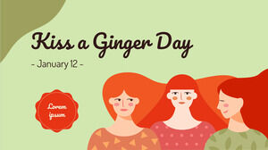 Kiss a Ginger Day Design di presentazione gratuito per il tema Presentazioni Google e modello PowerPoint