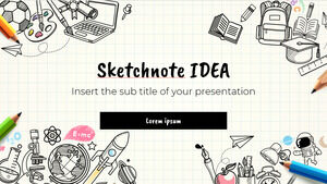 Design di presentazione gratuito per la Giornata mondiale di Sketchnote per il tema Presentazioni Google e modello PowerPoint