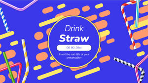 Drinking Straw Presentation Design for Google Slides theme and PowerPoint Template