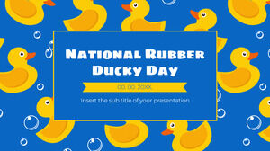 การออกแบบงานนำเสนอ National Rubber Ducky Day สำหรับธีม Google Slides และ PowerPoint Template