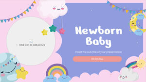 การออกแบบการนำเสนอทารกแรกเกิดสำหรับธีม Google Slides และเทมเพลต PowerPoint