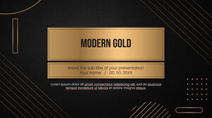 Design di presentazione gratuito Modern Gold per il tema di Presentazioni Google e il modello di PowerPoint