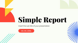 Basit Rapor Ücretsiz PowerPoint Şablonu ve Google Slaytlar Teması