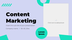 Design gratuit de prezentare de marketing de conținut pentru tema Google Slides și șablon PowerPoint