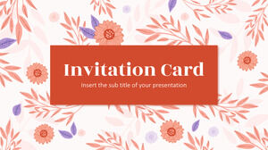파워포인트 템플릿 및 Google 슬라이드 테마를 위한 꽃 초대 카드 무료 프리젠테이션 디자인