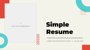 Einfaches Resume-Präsentationsdesign für das Google Slides-Design und die PowerPoint-Vorlage