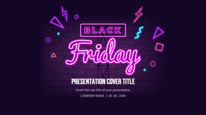 موضوعات العروض التقديمية من Google وقوالب PowerPoint المجانية لعرض Neon Black Friday التقديمي