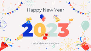 Mutlu Yıllar Kutlaması Ücretsiz Sunum Şablonu – Google Slaytlar Teması ve PowerPoint Şablonu