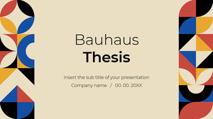 Google Slaytlar teması ve PowerPoint Şablonu için Bauhaus Tarzı Tez Ücretsiz Sunum Arkaplan Tasarımı