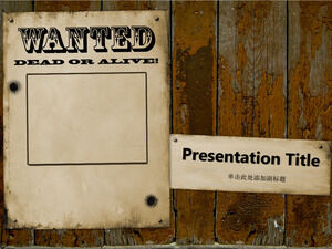 Șablon PowerPoint gratuit Western Wanted Reward