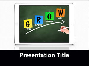 Free iPad GROW Chalkhand White PPT Template