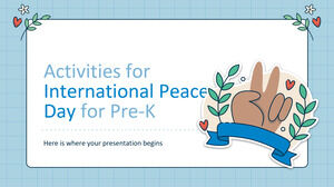 Activități pentru Ziua Internațională a Păcii pentru Pre-K